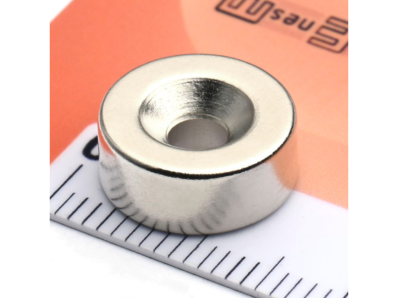 Magnes okrągły, pod wkręt — ⌀12 mm, ⌀7,2/⌀3,6 mm, wys. 5 mm — neodymowy (N38)