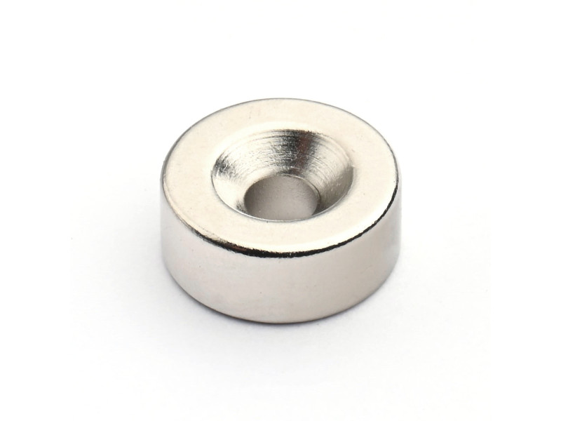 Magnes okrągły, pod wkręt — ⌀12 mm, ⌀7,2/⌀3,6 mm, wys. 5 mm — neodymowy (N38)