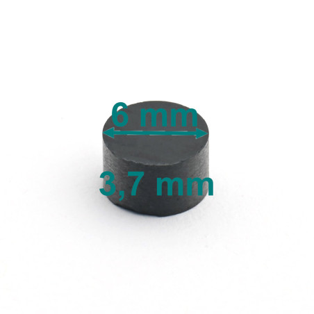 Magnes mały okrągły — ⌀6 mm, wys. 3,7 mm — ferrytowy (F30)