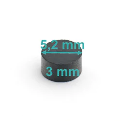 Magnes — średnica ⌀5,2 mm, grubość 3 mm — ferrytowy (F30)