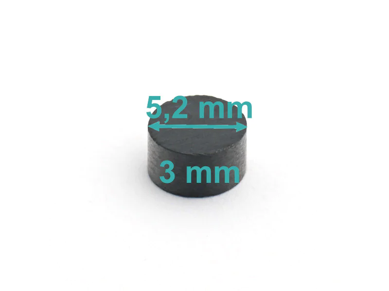 Magnes — średnica ⌀5,2 mm, grubość 3 mm — ferrytowy (F30)