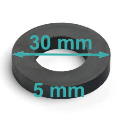 Magnes ceramiczny — średnica ⌀30 mm, ⌀16 mm, 5 mm — ferrytowy (F30)