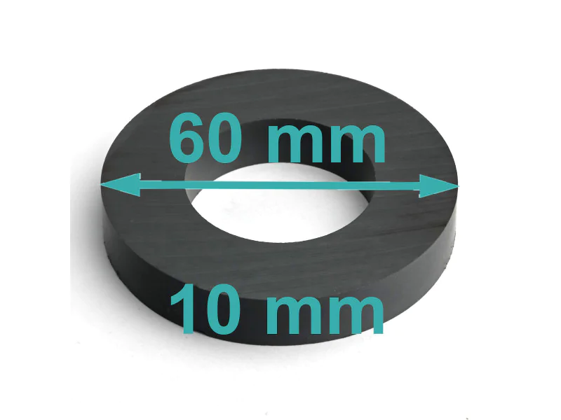 Magnes — średnica ⌀60 mm, otwór ⌀32mm, wysokość 10 mm — ferrytowy (F30)