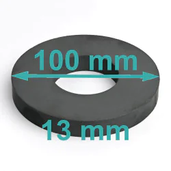 Magnes — średnica ⌀100 mm, otwór ⌀45 mm, wysokość 13 mm — ferrytowy (F30)