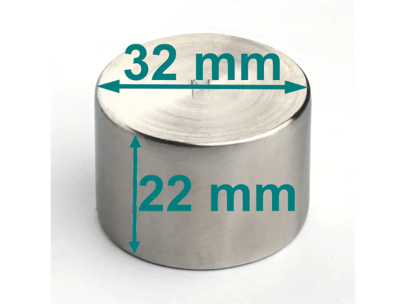 Magnes neodymowy w obudowie — średnica ⌀32 mm x wys. 22 mm Magnes neodymowy w obudowie — średnica ⌀32 mm x wys. 22 mm