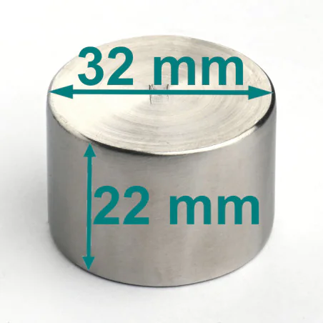 Magnes neodymowy w obudowie — średnica ⌀32 mm x wys. 22 mm