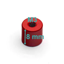 Magnes w obudowie — średnica ⌀8 mm, wys. 8 mm, gwint wewnętrzny M3 — alnico
