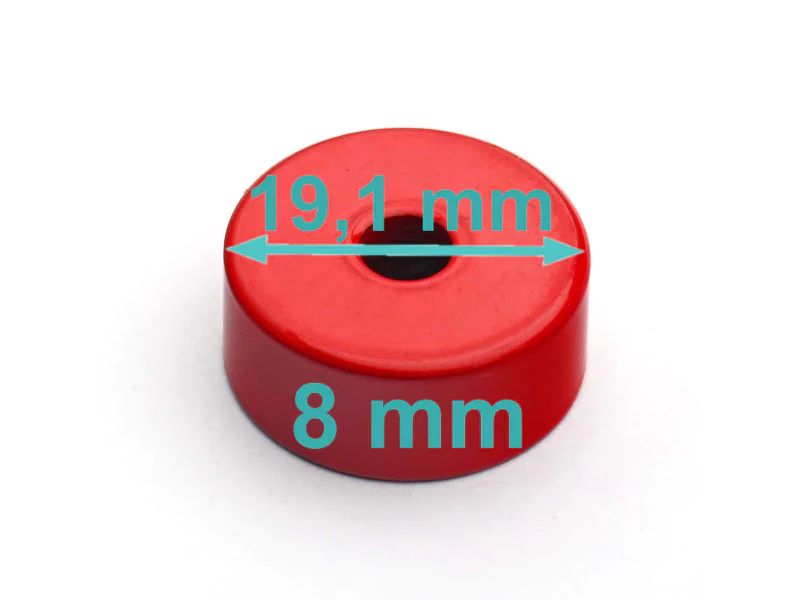 Magnes w obudowie — średnica ⌀19,1 mm, z otworem pod stożkowy łeb śruby — alnico