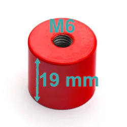 Magnes w obudowie — średnica ⌀20,6 mm, wys. 19 mm, gwint wewnętrzny M6 — alnico