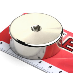 Magnes neodymowy z gwintem M8, obudowany, średnica 45 mm, wys. 15 mm - 004