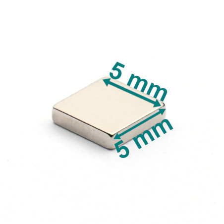Magnes — długość 5 mm, szerokość 5 mm, wysokość 1,2 mm — neodymowy (N38)