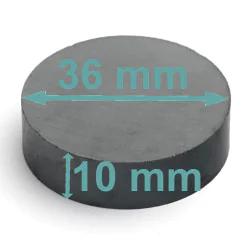 Magnes — średnica ⌀36 mm, wysokość 10 mm — ferrytowy (F30)