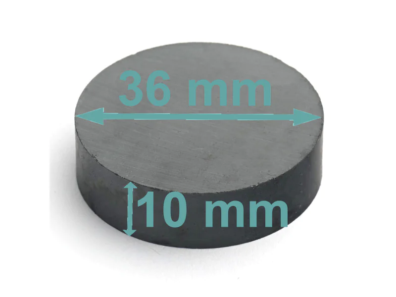 Magnes — średnica ⌀36 mm, wysokość 10 mm — ferrytowy (F30)