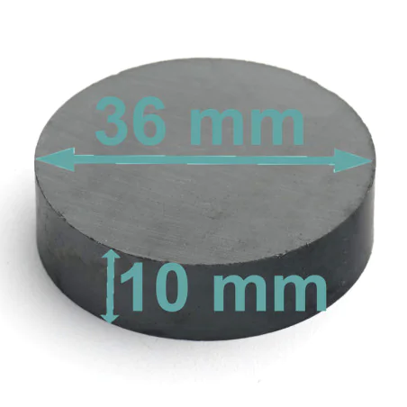Magnes — średnica ⌀36 mm, wysokość 10 mm — ferrytowy (F30)