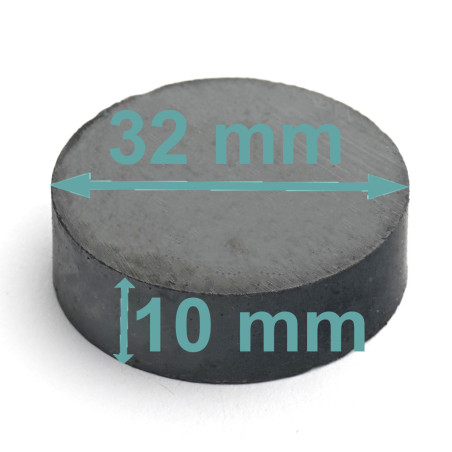 Magnes — średnica ⌀32 mm, wysokość 10 mm — ferrytowy (F30)