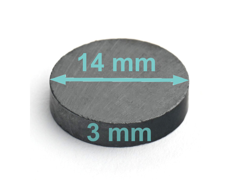 Magnes — średnica ⌀14 mm, wysokość 3 mm — ferrytowy (F30)