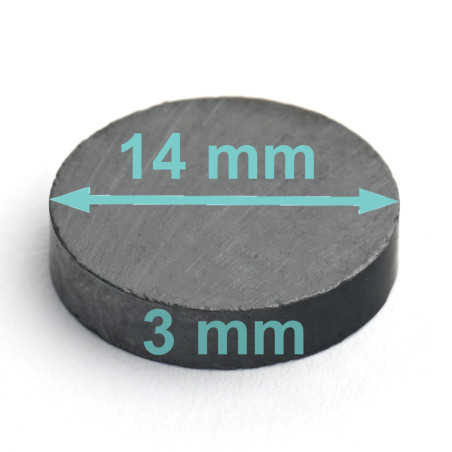 Magnes — średnica ⌀14 mm, wysokość 3 mm — ferrytowy (F30)