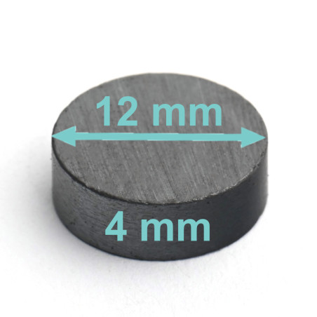 Magnes — średnica ⌀12 mm, wysokość 4 mm — ferrytowy (F30)