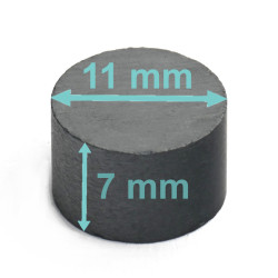 Magnes — średnica ⌀11 mm, wysokość 7 mm — ferrytowy (F30)