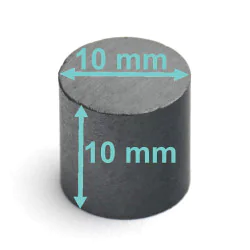 Magnes — średnica ⌀10 mm, wysokość 10 mm — ferrytowy (F30)