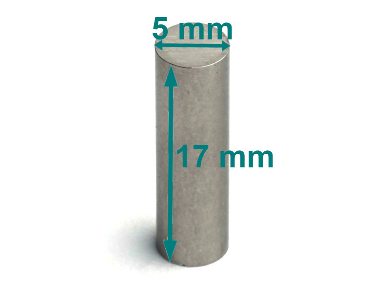 Magnes — średnica ⌀5 mm, wysokość 17 mm — alnico 5, LNG37