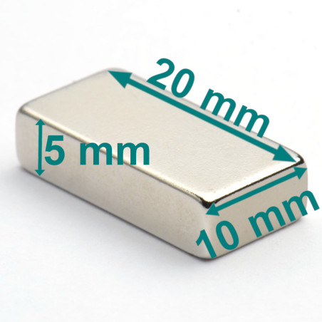 Magnes neodymowy 20x10x5 płytkowy (N38H)