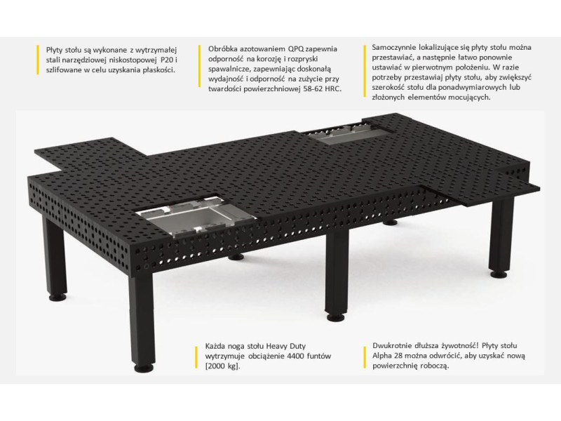 Stół spawalniczy Alpha 28, 2000 x 1000 mm Stronghandtools