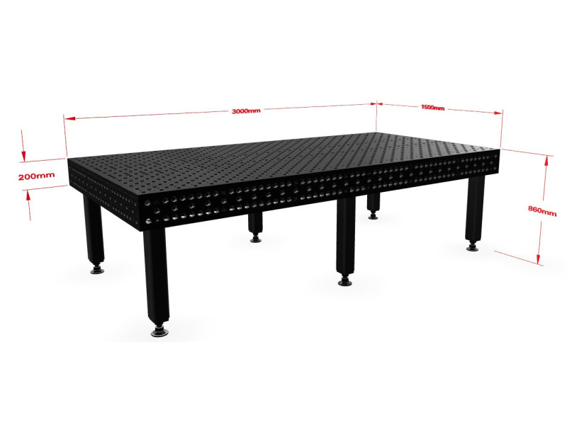 Stół spawalniczy Alpha 28, 3000 x 1500 mm Stronghandtools
